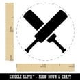 thumbnail image 2 of Crossed Cricket Bats Self-Inking Rubber Stamp Ink Stamper - Black Ink - Medium 1 Inch, 2 of 7
