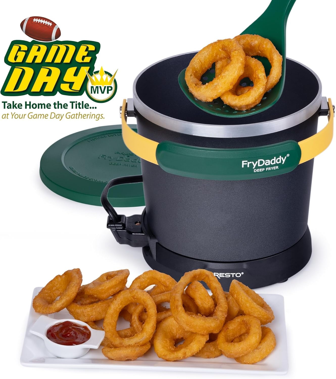 Presto FryDaddy Electric Deep Fryer, Green/Gold