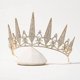 thumbnail image 4 of Tiaras y coronas doradas para mujer, tiara de boda de cristal para novia, corona de cumpleaños de metal, accesorios de fiesta de disfraces para cumpleaños, Halloween, graduación, oro, 4 of 5