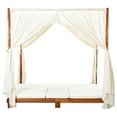 thumbnail image 6 of vidaXL Solid Acacia Wood Double Sun Lounger Sun Bed Cream White/Dark Gray, 6 of 13