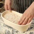 thumbnail image 3 of Canastas de ratán para fermentación de masa madre redondas y ovaladas con forro de lino naturales sin astillas ideales para pan artesanal en casa juego de 2, 3 of 7