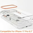 thumbnail image 2 of For iPhone 17 Pro Transparent Clear Hybrid with Matching Metal Buttons and Camera Protection - Cosmic Orange, 2 of 3