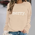thumbnail image 5 of Hvot&aat Merry Christmas Sweatshirts Women Classic Merry Letter Print Tops Xmas Holiday Party Pullover Blouse, 5 of 5