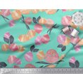 thumbnail image 2 of Soimoi Crepe Silk Fabric Flower & Leaves Watercolor Print Fabric by the Yard 42 Inch Wide, 2 of 3