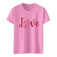 thumbnail image 2 of NAMTYQX Shirts for Women Comfy Short Sleeve Breathable Plus Size mit Print Basic Round Neck Print Lightweight Ladies Tops and Blouses Pink Size L, 2 of 4