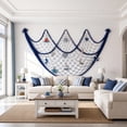 thumbnail image 2 of SLYNSHome Cotton Rope Nautical Fishing Net Wall Hanging,Dark Blue Photo Display Mesh With Ornaments, Coastal Style Woven Net For Bedroom Living Room Wall Photo Decor, 2 of 7