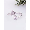 thumbnail image 3 of Cubic Zirconia Letter Decor Cuff Ring, 3 of 5
