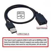 Chenyang Single USB 3.1 Front Panel Socket Key-A Type-E to USB 2.0 Type-A Male Extension Cable