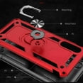 thumbnail image 3 of For Samsung Galaxy A30 / A20 With Tempered Glass Screen Protector, Rugged Hybrid Armor Anti-Scratch Shockproof Kickstand Cover Compatible Magnetic Car Mount Ring Grip, Red, 3 of 10
