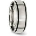 thumbnail image 5 of Chisel Stainless Steel Brushed with Black Rubber 8.2mm Band - Ring Size 7.5, 5 of 8