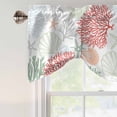 thumbnail image 5 of Red Coral Tie Up Window Valance Sage Green Starfish Ocean Coastal Seashell Tie-up Valance for Kitchen Windows Adjustable Small Curtain Balloon Shades for Kitchen Bathroom Cafe 60x18inch, 5 of 9