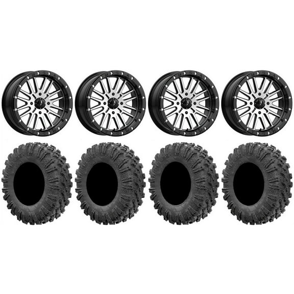 MSA Brute Beadlock 18" UTV Wheels 32" MotoRavage Tires Can-Am Maverick X3 / Honda Pioneer 1000 / Talon