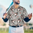 thumbnail image 6 of Daiia Halloween Gnome Mens Baseball Jersey Button Down Shirts Short Sleeve Sports Uniforms-Large, 6 of 9