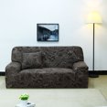 thumbnail image 3 of PiccoCasa Loveseat Sofa Slipcover Spandex Floral Print Couch Cover, Medium Gray Brown, 3 of 8