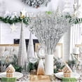 thumbnail image 2 of Christmas Glitter Picks Sprays Christmas Tree Decoration Topper Floral Arrangement Artificial Berries Stems 12 Pcs Xmas Tree Picks for Festival Holiday Crafts and Home Decoration (Silver, 17 in), 2 of 7