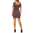 thumbnail image 3 of MODA NOVA Junior's Tie Front Sweetheart Neck Short Sleeve Floral Mini Dresses, 3 of 5
