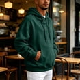 thumbnail image 6 of Men's Solid Color Pullover Hoodie with Drawstring Hood and Kangaroo Pocket Casual Sweatshirt Top, S-3XL, 6 of 8