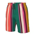 thumbnail image 5 of Disketp Men'S Swim Trunks Hawaiian Breathable Surf Beach Swimsuits Mesh Lining Beach Shorts With Pockets-Vertical Stripes, 5 of 9