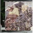 thumbnail image 4 of Ambesonne Chocolate Shower Curtain, Assorted Chocolate Bars, 69"Wx84"L, Dark Brown Brown Ivory, 4 of 5