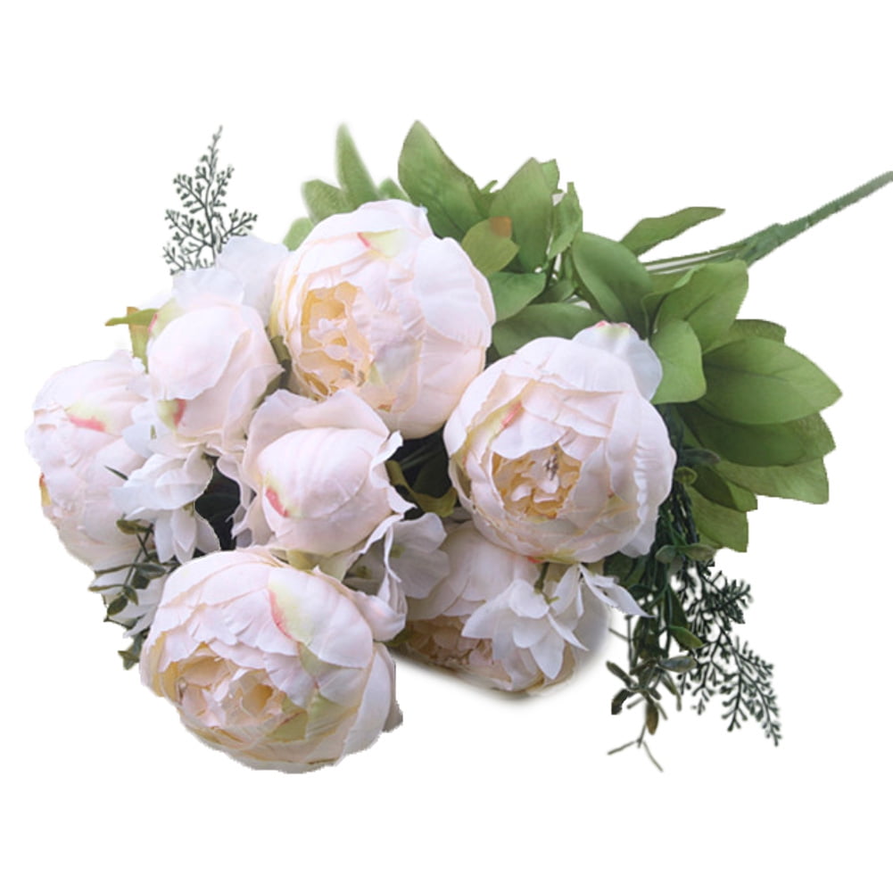 Details about   Vintage Artificial Silk Peony Rose Flowers Bouquet Home Wedding Party Decors 
