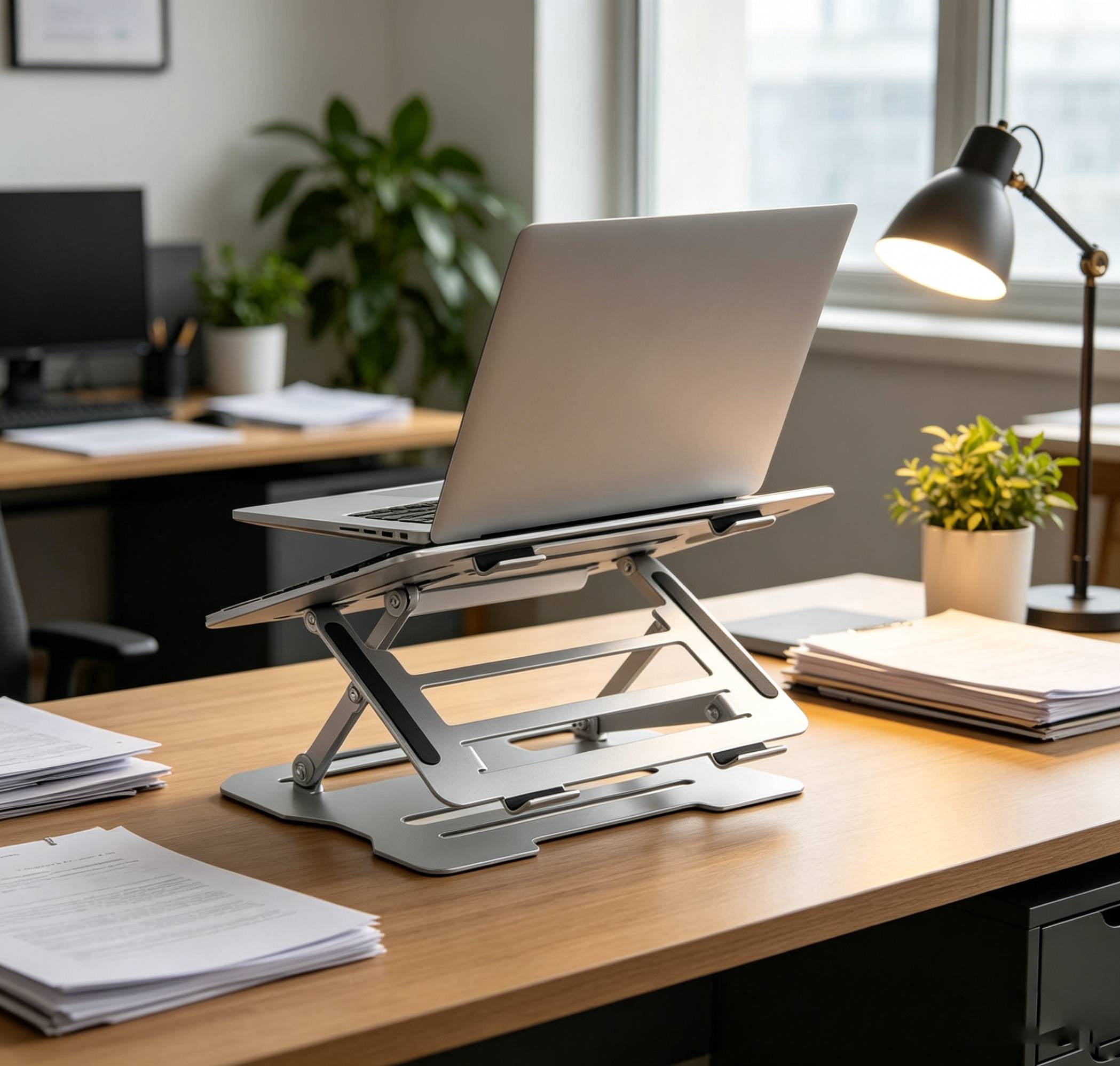 Adjustable Laptop Stand for Desk, Laptop Riser, Metal Foldable Computer Stand Holder for Portable Notebook, Compatible