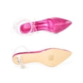 thumbnail image 4 of BLISSFUL STEP Women's Pumps Stiletto Heels Lace up Clear Heel Pumps Hot Pink 11, 4 of 7