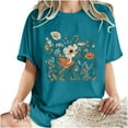 thumbnail image 5 of Njoeus Plus Size Tops Women Tshirts Shirts Women Women Cute Funny Graphic T Shirts Womens Floral Print Graphic Tees Teen Girls Cute Tops Summer Casual T-Shirts S-Xxl Womens Summer&nbsp;Outfits On C, 5 of 5