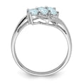 thumbnail image 2 of Auriga Fine Jewelry 925 Sterling Silver Aquamarine and Diamond Ring Size 6 for Women, 2 of 8