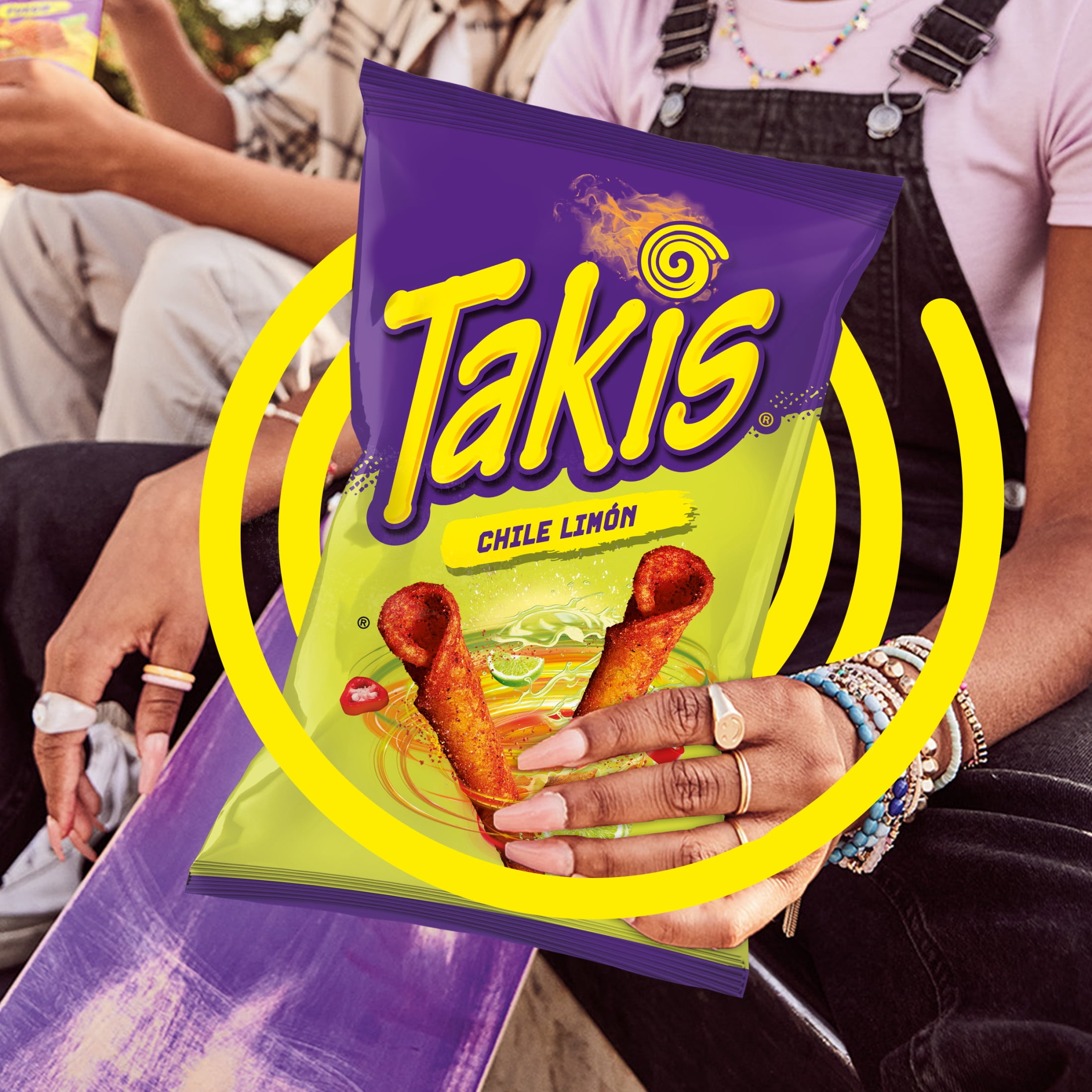 Takis Chile Limon 9.9 oz Sharing Size Bag, Chili & Lime Rolled Tortilla Chips