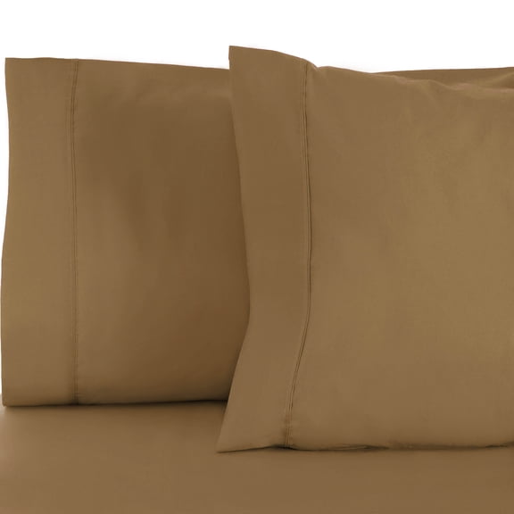 BNM Solid Cotton Blend Pillowcase Set, Standard, Taupe