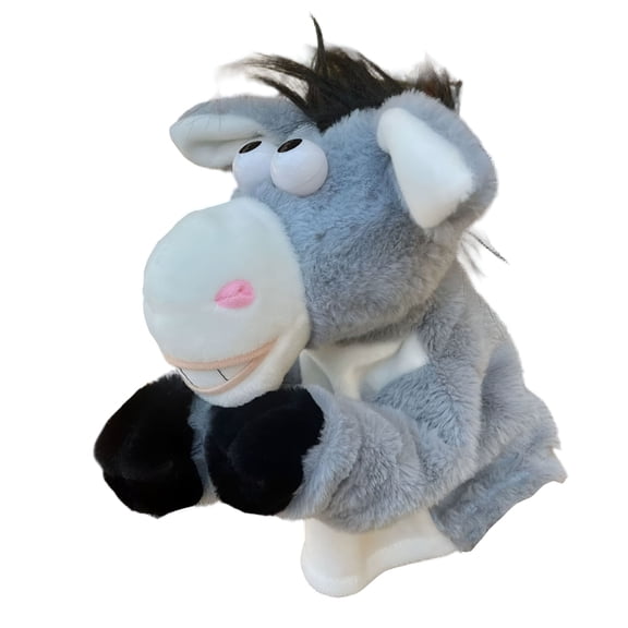BESTSKY Donkey Hand Puppets Donkey Plush Puppets,9" Realistic Donkey Stuffed Animal Puppets for Kids Donkey Puppet for Adults with Movable Mouth Hand Puppets for Kids