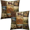 thumbnail image 4 of Retro Bear Deer Throw Pillow Covers Set of 2 Rustic Cabin Pillow Cases Farmhouse Decorative Cushion Cover for Home Sofa Couch Chair, 4 of 7