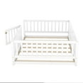 thumbnail image 6 of URTR Full Size Floor Bed with Slats, Montessori floor bed with fences and doors, Montessori single bed, suitable for bedrooms and living rooms, no need for spring mattresses, White, 6 of 8
