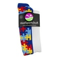 thumbnail image 2 of Puzzle Heart Autism Awareness OTC Socks (White/Royal, Large), 2 of 2