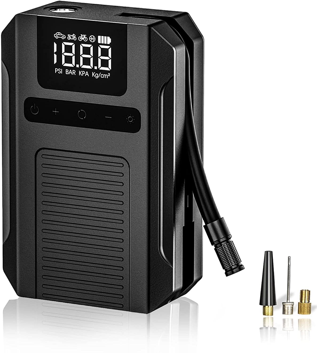 Tire Inflator Portable Air Compressor Mini Tire Pump with 5000mAH Battery and Digital Display for Car、Bike、Motorbikes、Ball Black Heat Dissipation Electric Air Pump 150PSI with Pressure Gauge 