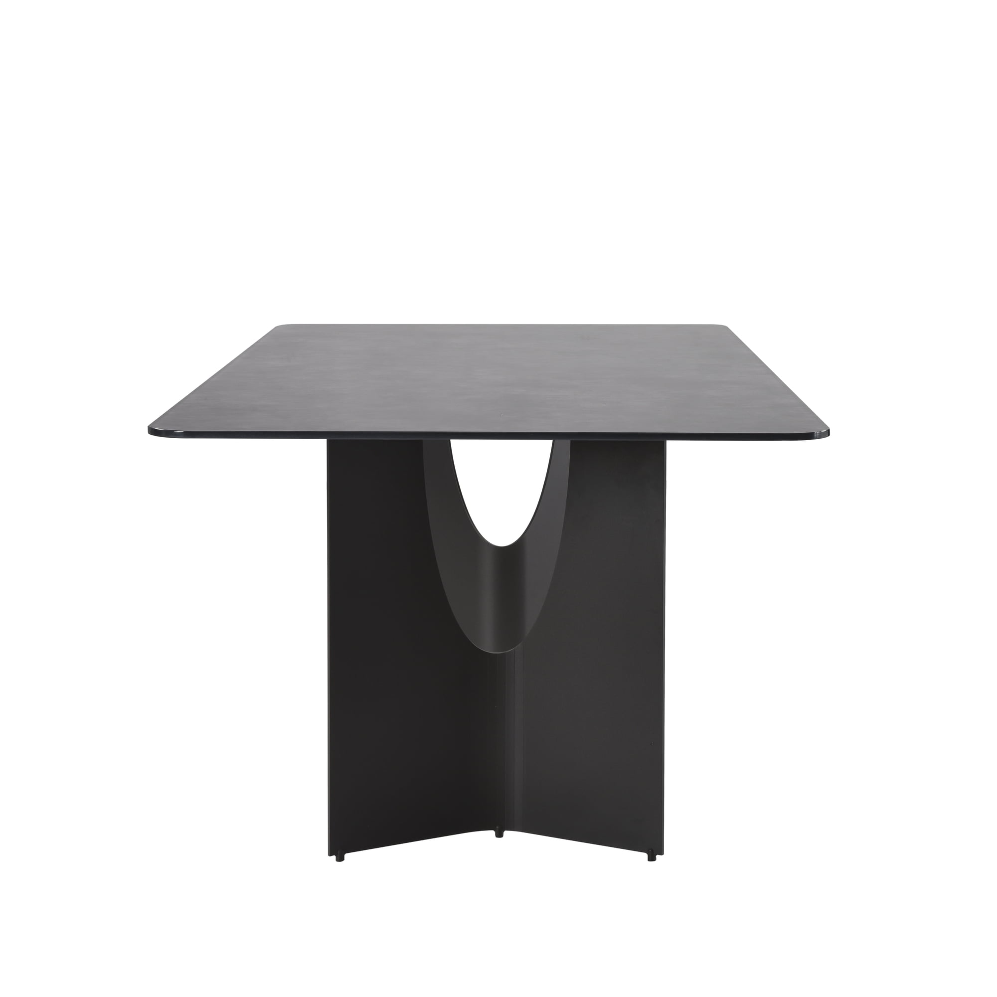 Zoey Modern Contemporary 79 in. Rectangular Dining Table with Gray Tempered Glass Table Top - Seats up to 6