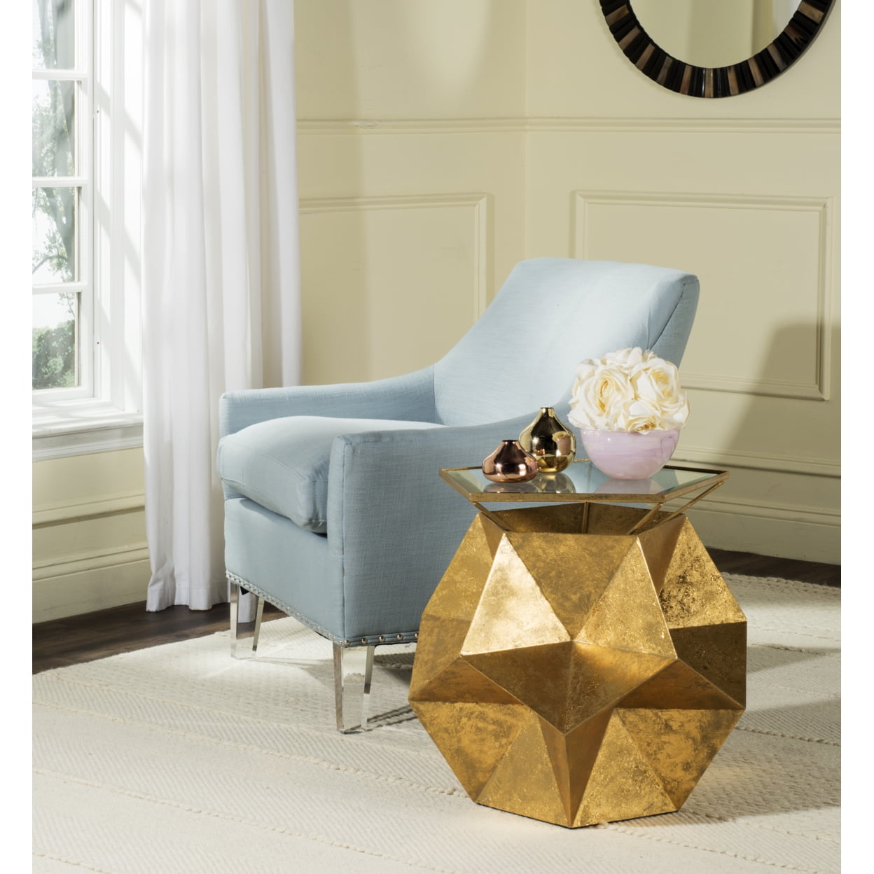 SAFAVIEH Rosalia Butterfly Side Table Gold / Clear - Walmart.com