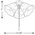 thumbnail image 2 of Progress Lighting Airpro 3-Light Ceiling Fan Light Kit, Steel, White Finish, Alabaster Glass Shades, LED Bulbs, 2 of 3