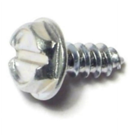 #6 x 3/8" Zinc Plated Steel Slotted Hex Washer Head Sheet Metal Screws SMSHWS-002