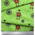 thumbnail image 3 of Soimoi Green Velvet Fabric Cartoon Machine & Gear Parts Hardware Printed Craft Fabric by the Yard 58 Inch Wide, 3 of 3