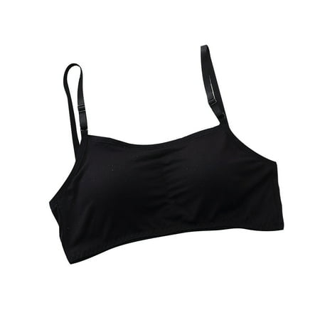 

dmqupv Womens Bras Women s Thin Solid Color Wrap Chest Bra Vest Vest Underwear Bra Black One Size