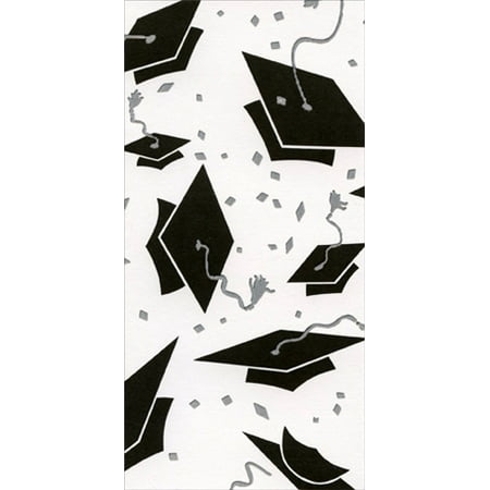 - Freedom Greetings Black Grad Caps with Silver Foil Confetti Graduation Money Holder