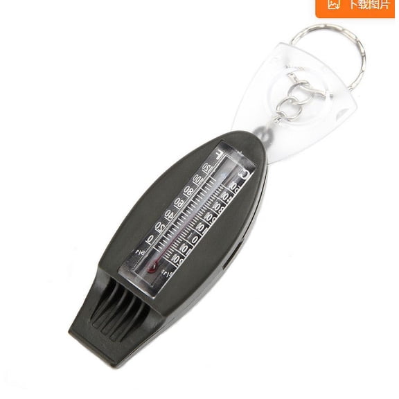 Tswift 4-In-1 Emergency Whistle Keychain, Loud Safety Whistle with Led Light, Thermometer, Compass & Magnifier, Outdoor Survival Tool for Camping, Hiking & Car Kit