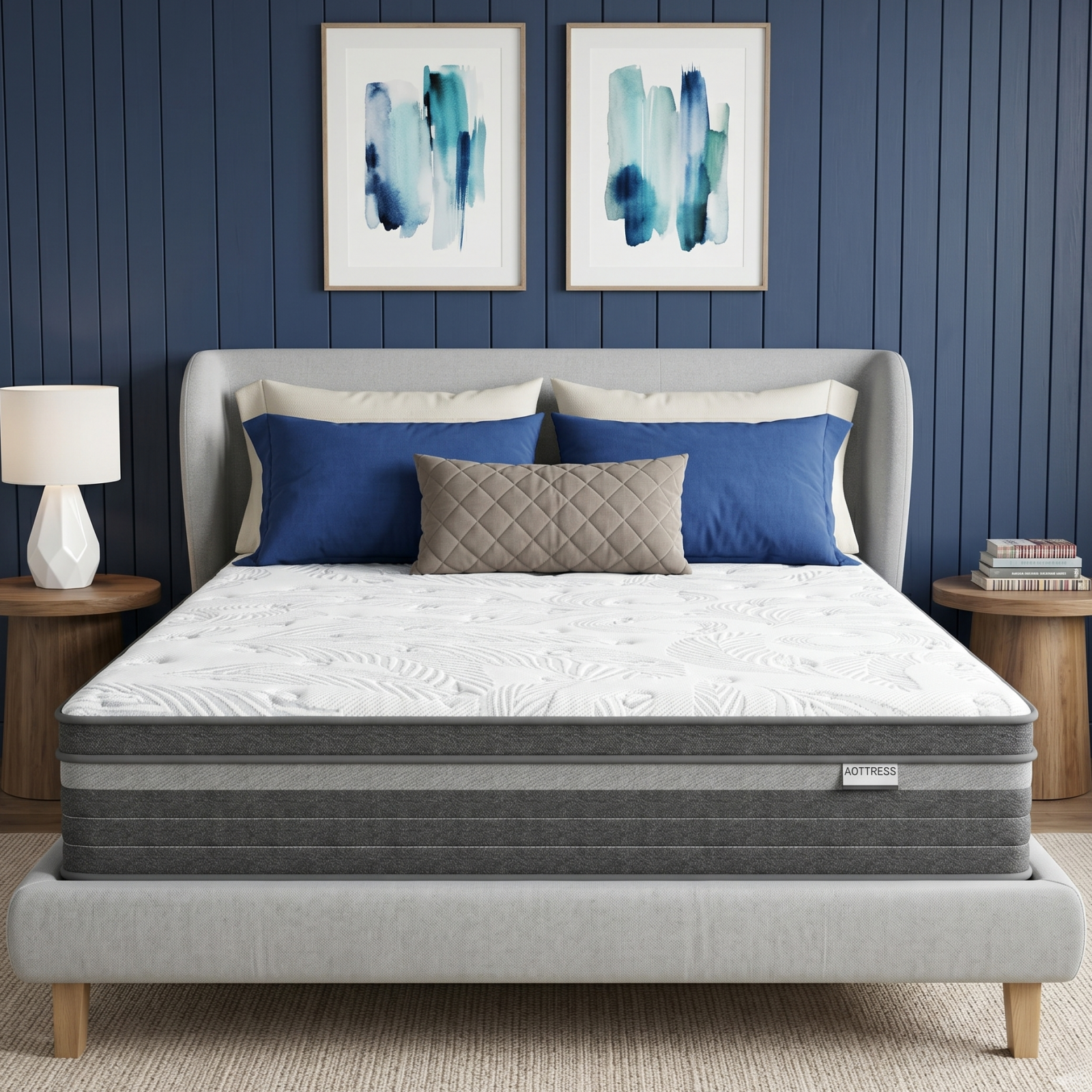 AOTTRESS 12 inch Twin Size Mattress in a Box, Medium Firm Hybrid Cooling Gel Memory Foam for Kids ,Back Pain Adults, Motion Isolation & CertiPUR-US Certified