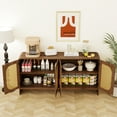 thumbnail image 5 of Rattan Sideboard with Doors, Buffet Storage Cabinet with Adjustable Shelves, Modern Console Table for Kitchen, Living Room, Entryway, 5 of 7