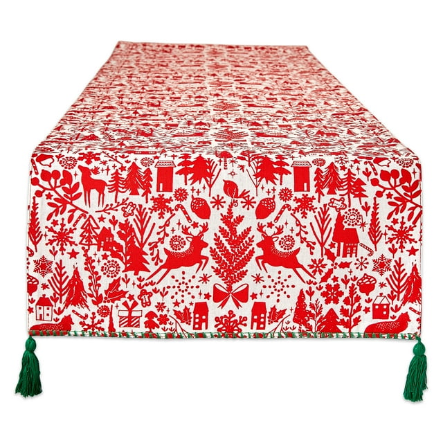 Christmas Woods Embellished Table Runner 14x72