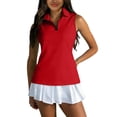 thumbnail image 3 of Hearthz Women's Sleeveless Golf Polo Shirts Quarter Zip Collared Gym Shirts Women Quick Dry Workout Tennis Womens Polo Shirts, 3 of 8