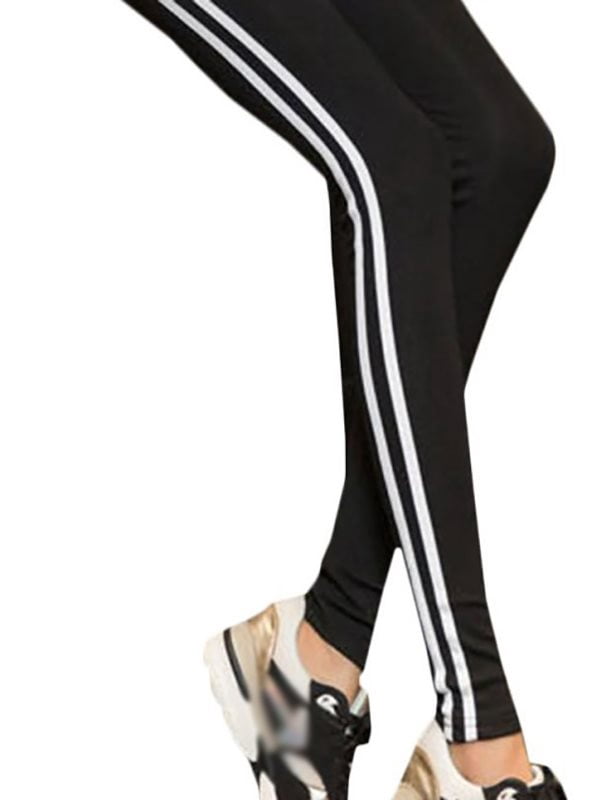 Women's Striped Print Leggings Retro 