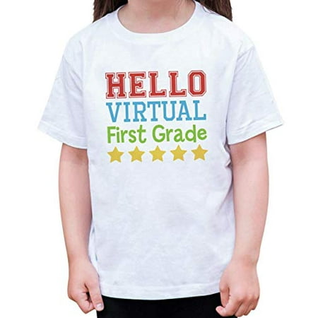 

7 ate 9 Apparel Hello Virtual 1st Grade T-Shirt 4T White
