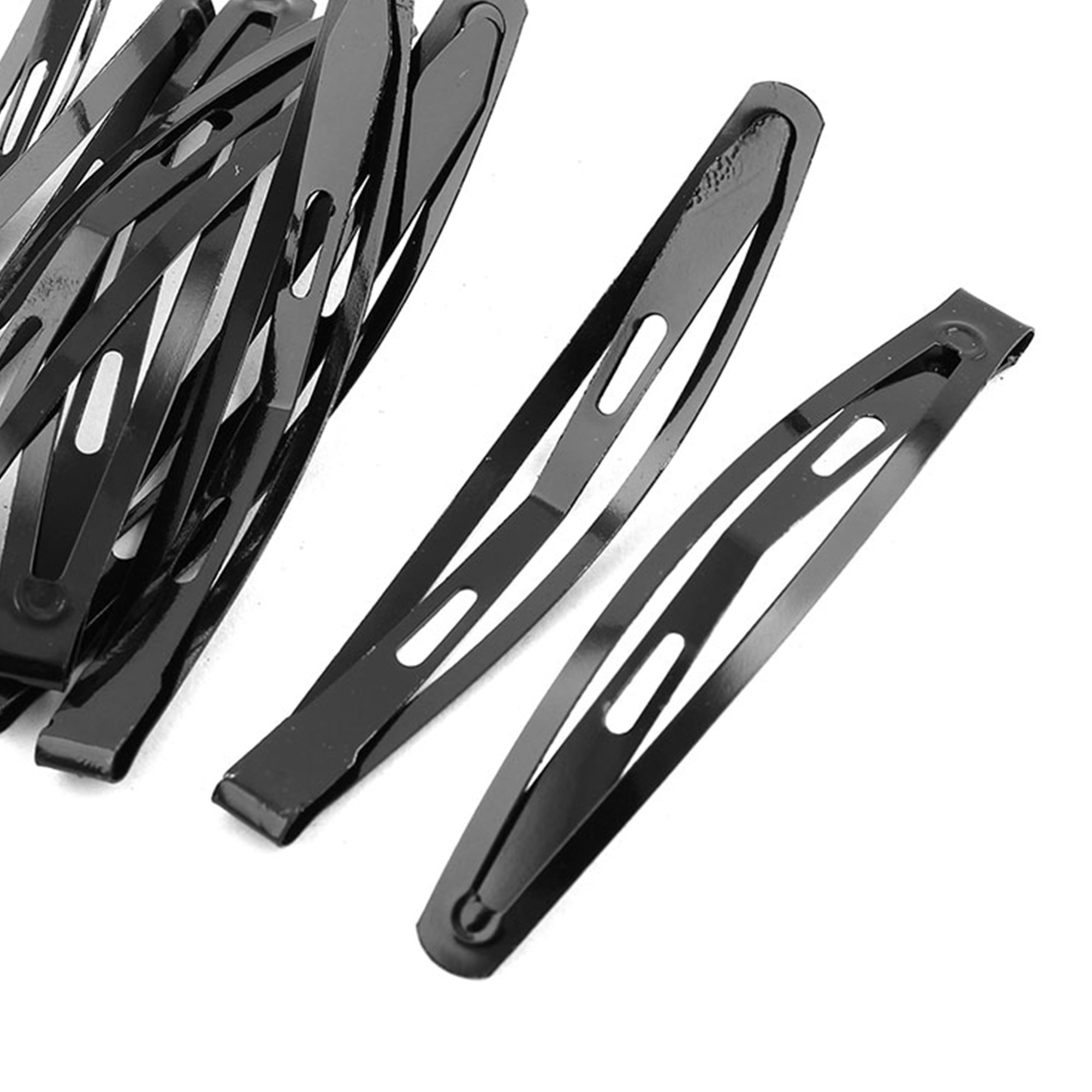 Unique Bargains 5PCS Hair Barrettes 2.8 Inch Metal Black Snap Hair Clips for Women Ladies